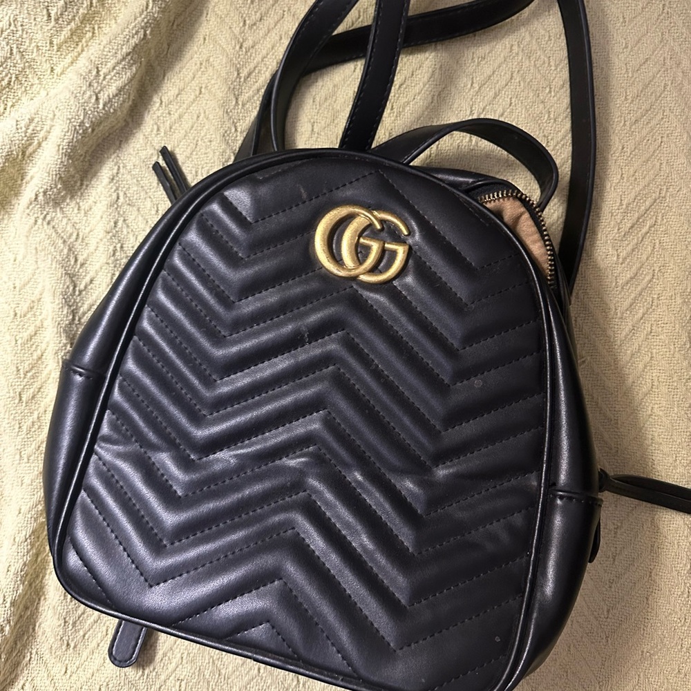Black Quilted Backpack